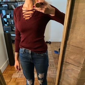 Maroon wool long sleeve